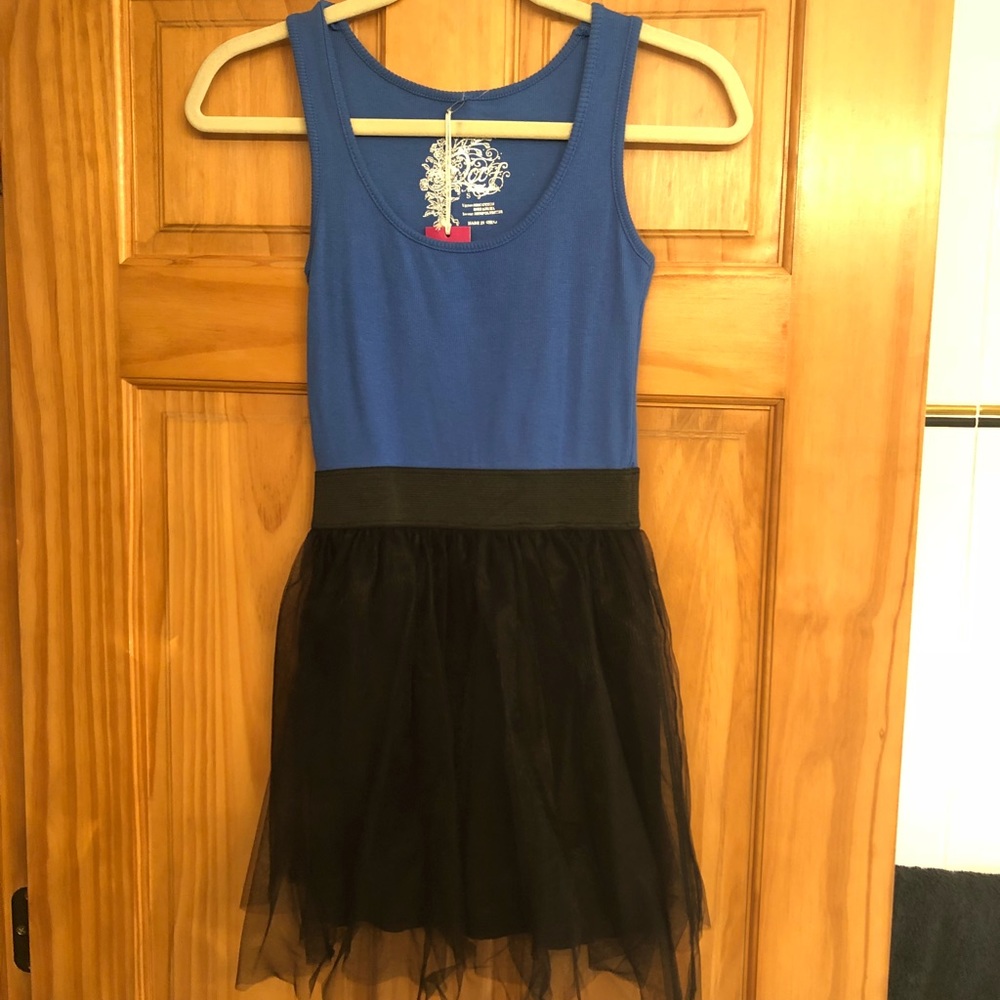 Juniors Small Black and Blue Dress